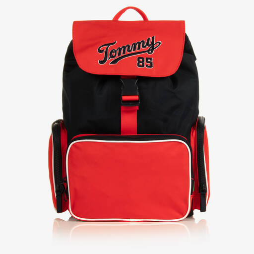 Tommy Hilfiger-حقيبة ظهر كانفاس لون كحلي وأحمر (38 سم) | Childrensalon Outlet