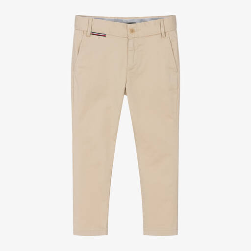 Tommy Hilfiger-Бежевые хлопковые брюки чинос для мальчиков | Childrensalon Outlet