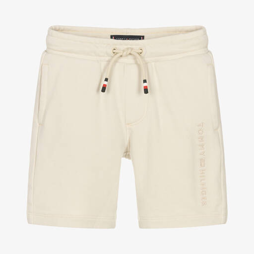 Tommy Hilfiger-Boys Beige Cotton Jersey Shorts | Childrensalon Outlet