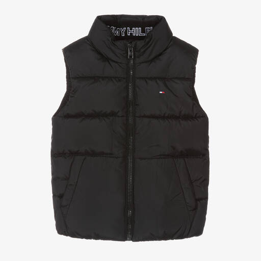 Tommy Hilfiger-Doudoune noire à drapeau garçon | Childrensalon Outlet