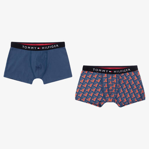 Tommy Hilfiger-Boys Blue Boxer Shorts (2 Pack) | Childrensalon Outlet
