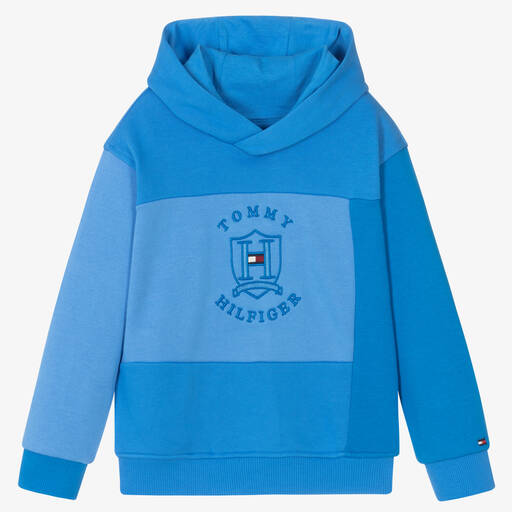 Tommy Hilfiger-Boys Blue Crest Logo Hoodie | Childrensalon Outlet
