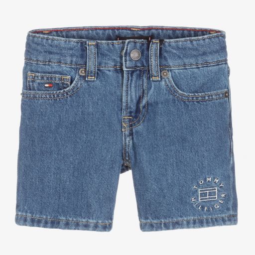 Tommy Hilfiger-Boys Blue Denim Logo Shorts | Childrensalon Outlet
