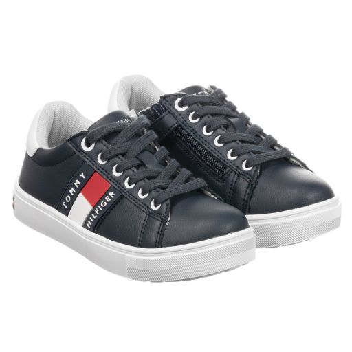 Tommy Hilfiger-Boys Blue Logo Trainers | Childrensalon Outlet