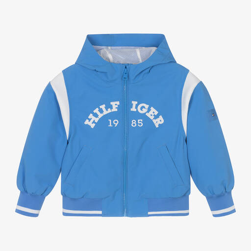 Tommy Hilfiger-Boys Blue Monotype Bomber Jacket | Childrensalon Outlet