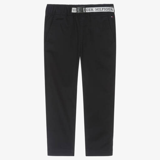 Tommy Hilfiger-Pantalon bleu en sergé garçon | Childrensalon Outlet