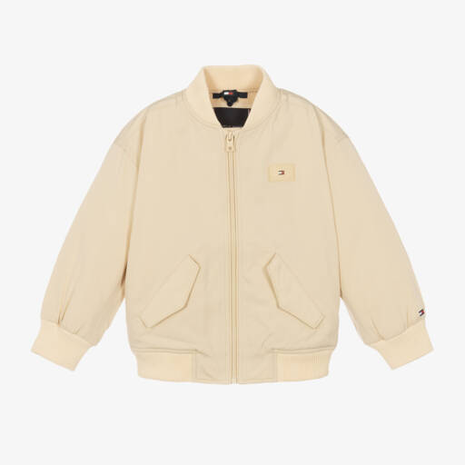 Tommy Hilfiger-جاكيت بومبر لون عاجي داكن للأولاد | Childrensalon Outlet
