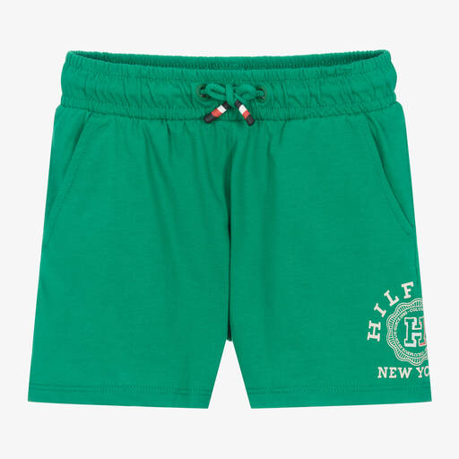 Tommy Hilfiger-Boys Green Cotton Jersey Shorts | Childrensalon Outlet