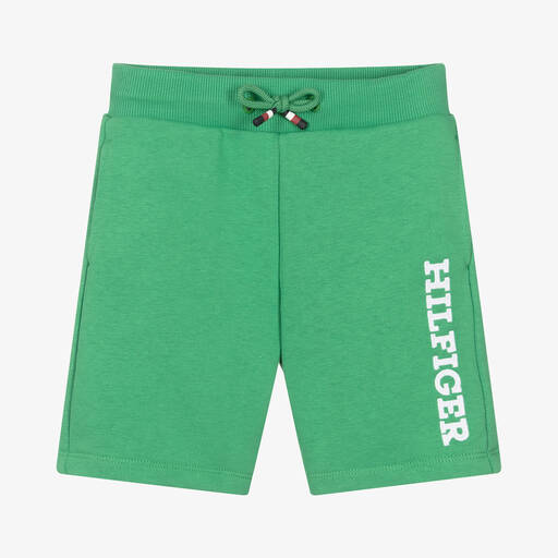 Tommy Hilfiger-Boys Green Cotton Shorts | Childrensalon Outlet