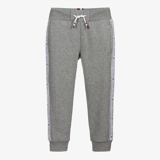 Tommy Hilfiger-Boys Grey Cotton Joggers | Childrensalon Outlet