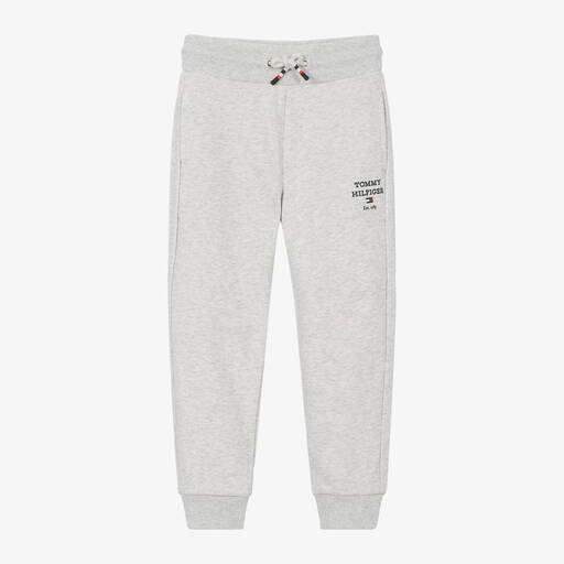 Tommy Hilfiger-Boys Grey Cotton Joggers | Childrensalon Outlet