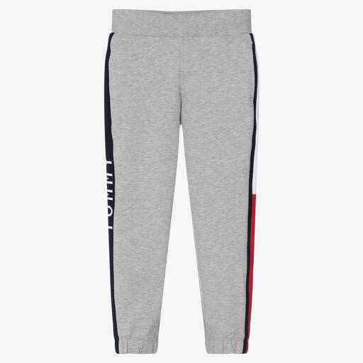 Tommy Hilfiger-Boys Grey Logo Joggers | Childrensalon Outlet