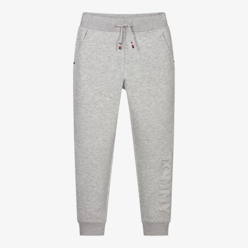 Tommy Hilfiger-جوغرز قطن جيرسي لون رمادي باهت للأولاد | Childrensalon Outlet