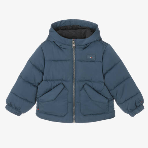 Tommy Hilfiger-جاكيت بافر بهودي لون أزرق للأولاد | Childrensalon Outlet