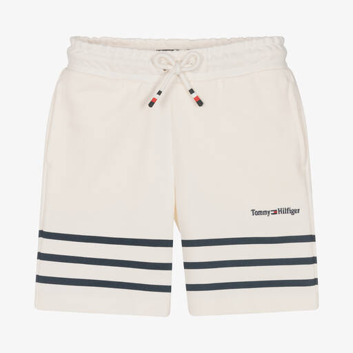 Tommy Hilfiger-Boys Ivory Cotton Jersey Shorts  | Childrensalon Outlet