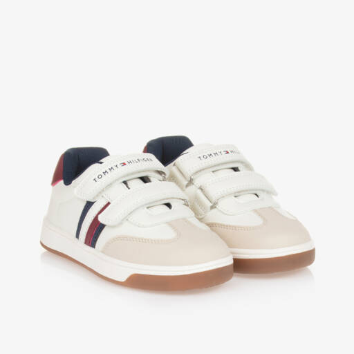 Tommy Hilfiger-Белые кроссовки с полоской на липучке для мальчиков | Childrensalon Outlet