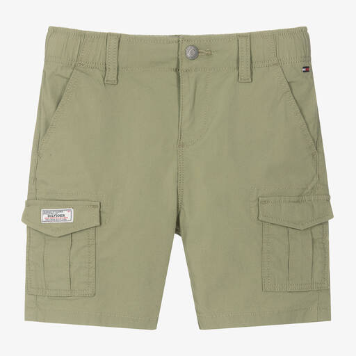 Tommy Hilfiger-Boys Khaki Straight Fit Cargo Shorts | Childrensalon Outlet