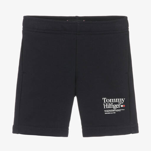 Tommy Hilfiger-Navyblaue Baumwolljersey-Shorts | Childrensalon Outlet