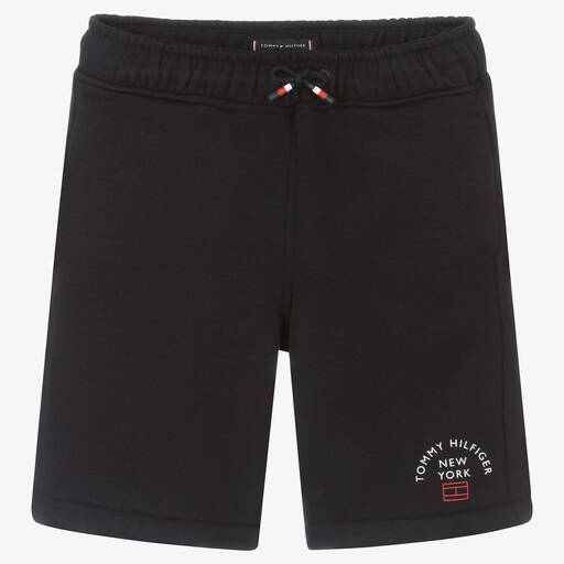 Tommy Hilfiger-Boys Navy Blue Cotton Shorts | Childrensalon Outlet