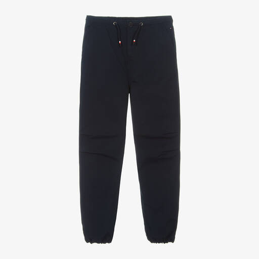 Tommy Hilfiger-Boys Navy Blue Cotton Trousers | Childrensalon Outlet