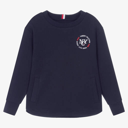Tommy Hilfiger-Boys Navy Blue Logo Sweatshirt | Childrensalon Outlet
