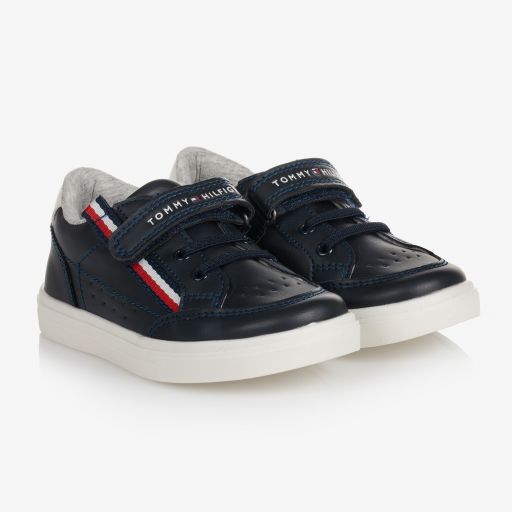 Tommy Hilfiger-حذاء ترينرز جلد صناعي لون كحلي للأولاد | Childrensalon Outlet