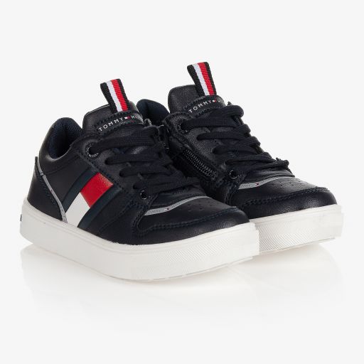 Tommy Hilfiger-ترينرز جلد صناعي لون كحلي للأولاد | Childrensalon Outlet