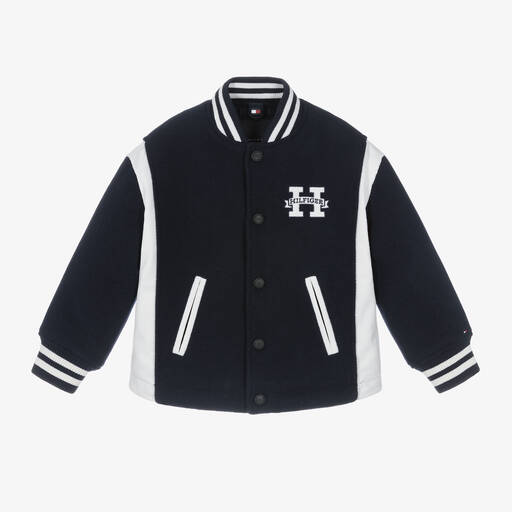 Tommy Hilfiger-Boys Navy Blue Varsity Bomber Jacket | Childrensalon Outlet
