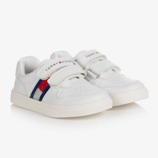 Tommy Hilfiger-ترينرز جلد صناعي لون أبيض للأولاد | Childrensalon Outlet