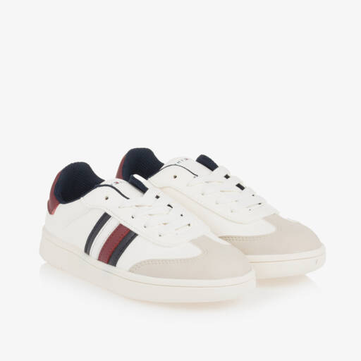 Tommy Hilfiger-حذاء رياضي جلد صناعى لون أوف وايت  | Childrensalon Outlet