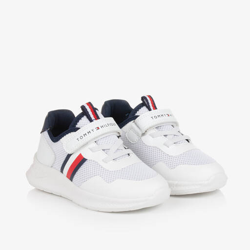 Tommy Hilfiger-Boys White Velcro Trainers | Childrensalon Outlet