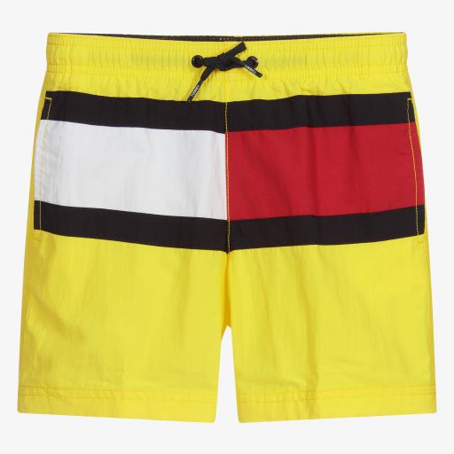 Tommy Hilfiger-Boys Yellow Swim Shorts | Childrensalon Outlet