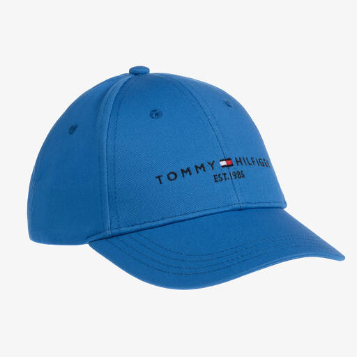 Tommy Hilfiger-قبعة قطن عضوي تويل لون أزرق فاقع | Childrensalon Outlet