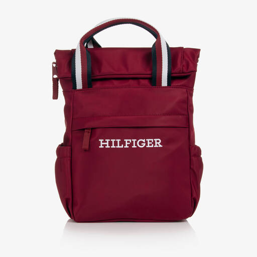 Tommy Hilfiger-حقيبة ظهر كانفاس لون أحمر برغندي (38 سم) | Childrensalon Outlet