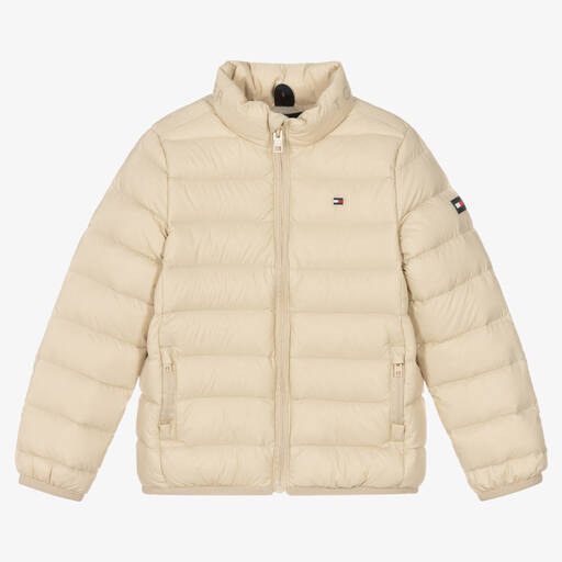Tommy Hilfiger-Girls Beige Down Puffer Jacket | Childrensalon Outlet