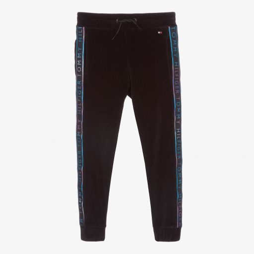 Tommy Hilfiger-Черные велюровые джоггеры для девочек | Childrensalon Outlet
