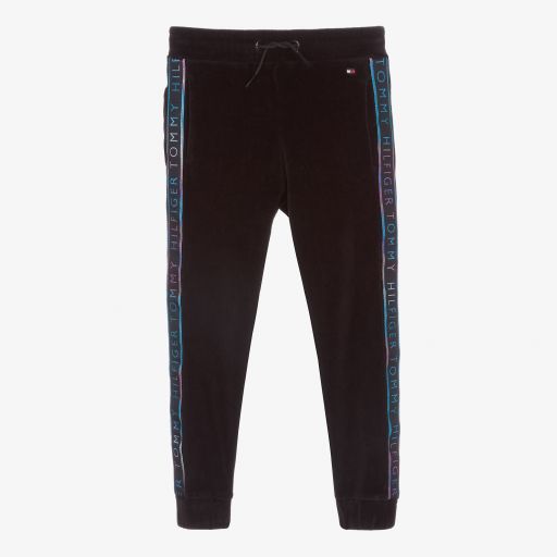 Tommy Hilfiger-Schwarze Velours-Jogginghose (M) | Childrensalon Outlet