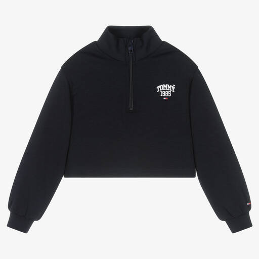 Tommy Hilfiger-Girls Blue Half Zip Sweatshirt | Childrensalon Outlet