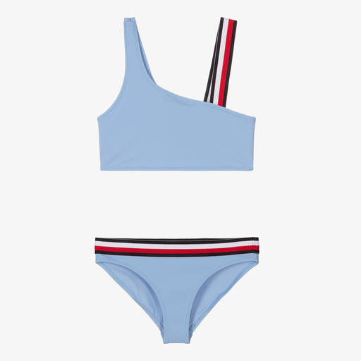 Tommy Hilfiger-Girls Blue Logo Bikini | Childrensalon Outlet