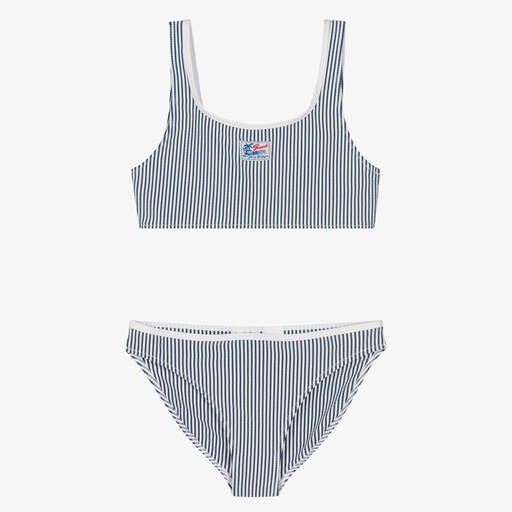 Tommy Hilfiger-Gestreifter Bikini in Blau und Weiß | Childrensalon Outlet