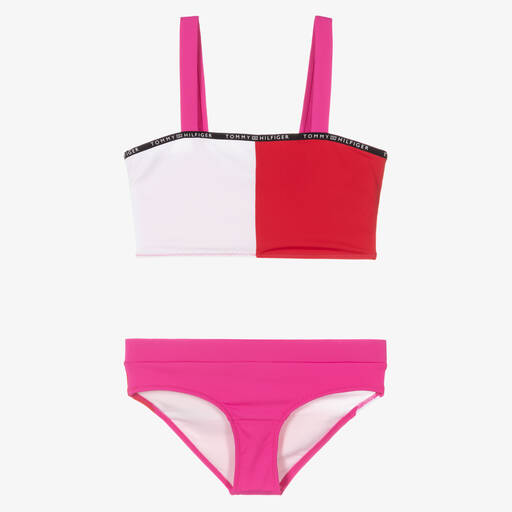 Tommy Hilfiger-Girls Bright Pink Bikini | Childrensalon Outlet