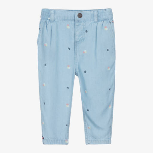 Tommy Hilfiger-Girls Chambray Floral Trousers | Childrensalon Outlet