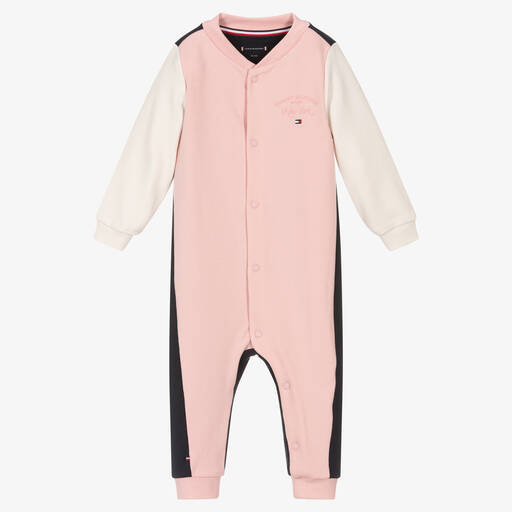 Tommy Hilfiger-بِدلة أوفرول مودال جيرسي بألوان بلوك للمولودات | Childrensalon Outlet