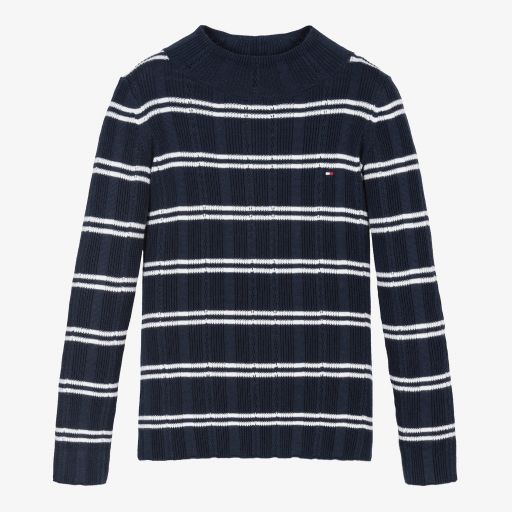Tommy Hilfiger-Girls Cotton Knit Turtle Neck  | Childrensalon Outlet
