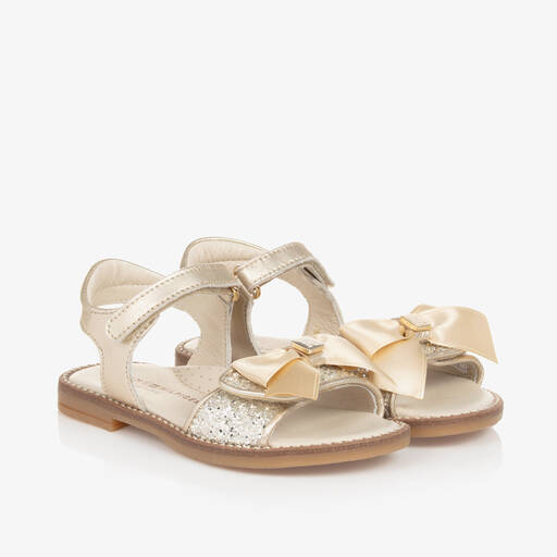 Tommy Hilfiger-Girls Gold Glitter Sandals | Childrensalon Outlet
