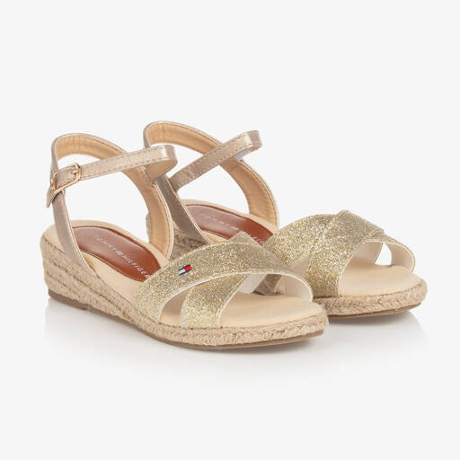 Tommy Hilfiger-Goldene Glitzer-Wedges für Mädchen | Childrensalon Outlet