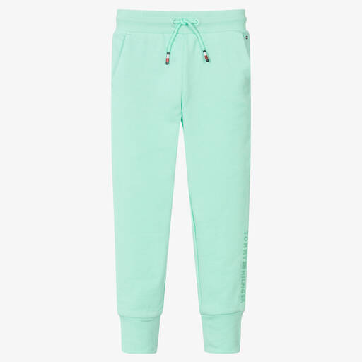 Tommy Hilfiger-Girls Green Cotton Joggers | Childrensalon Outlet