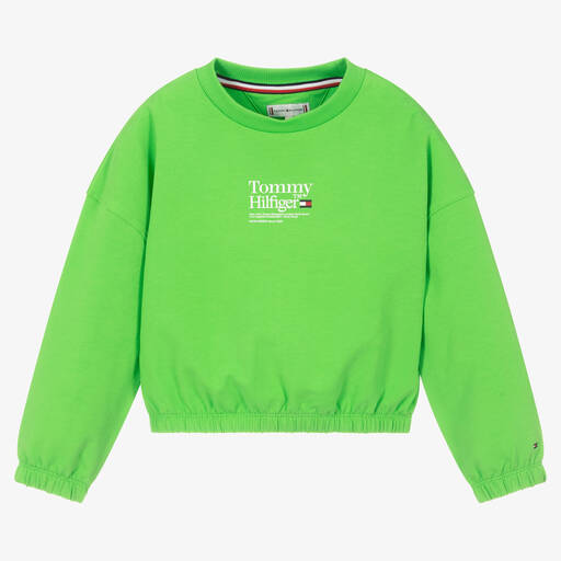 Tommy Hilfiger-Зеленый хлопковый свитшот | Childrensalon Outlet