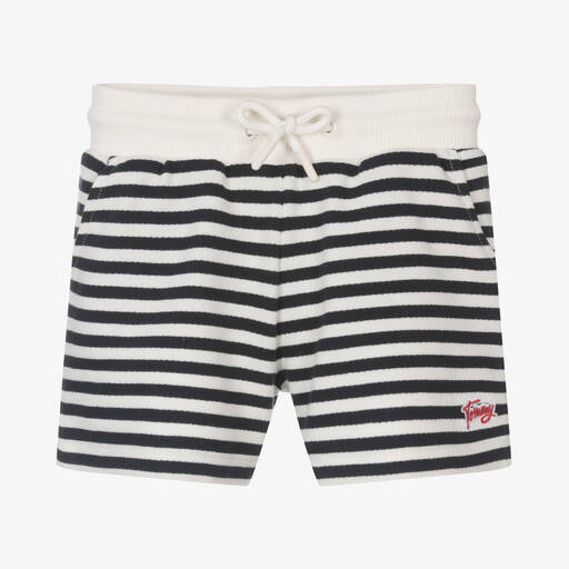 Tommy Hilfiger-شورت قطن جيرسي مقلم لون كحلي وعاجي للبنات | Childrensalon Outlet