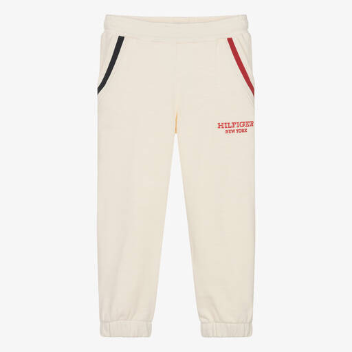 Tommy Hilfiger-Girls Ivory Cotton Joggers | Childrensalon Outlet